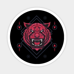 Red Tiger Sacred Geometry Magnet